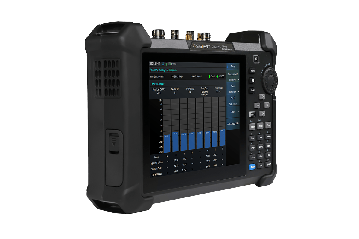 SIGLENT SHA860A spectrum and real-time analysis screen